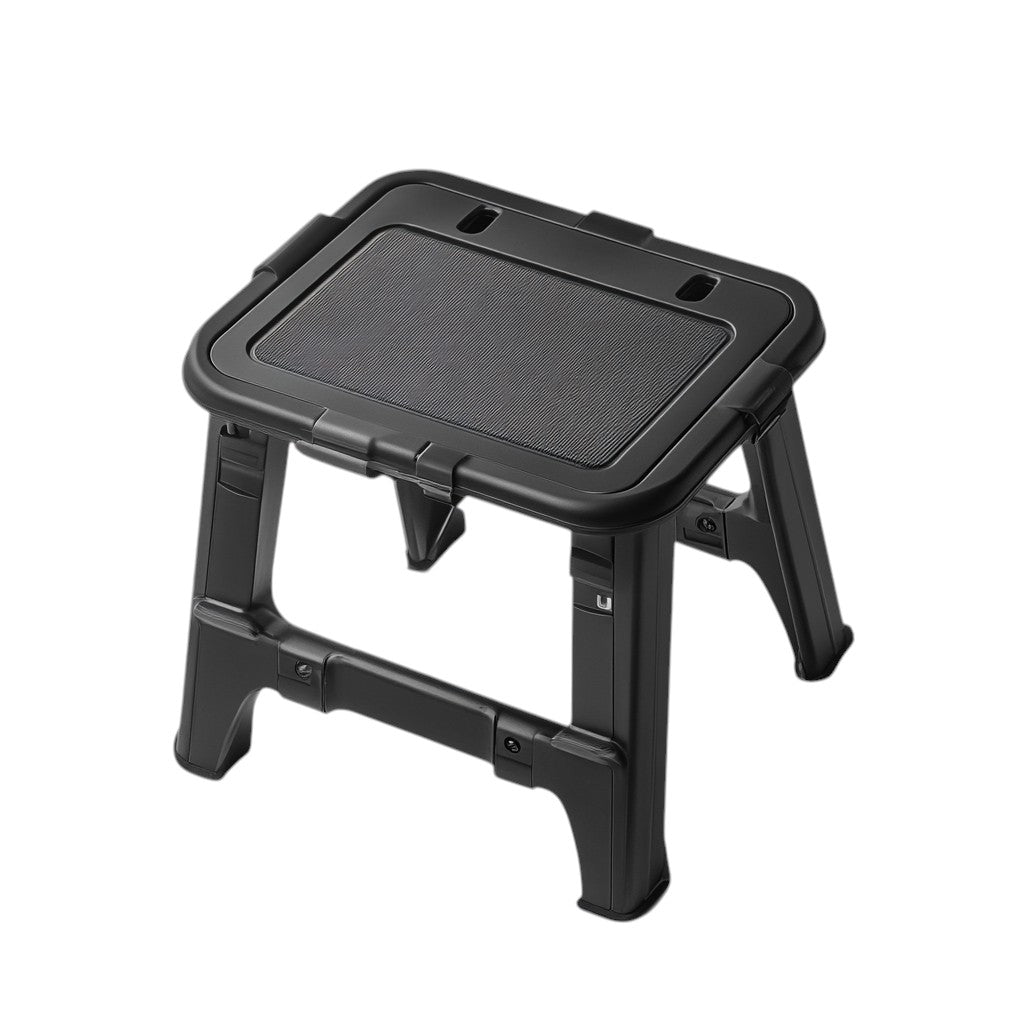 Sornv Foldable Toilet Stool - Industrial Grade Aluminum Frame - Professional Grade Modular Space Optimization - Portable Squat Aid - Matte Black