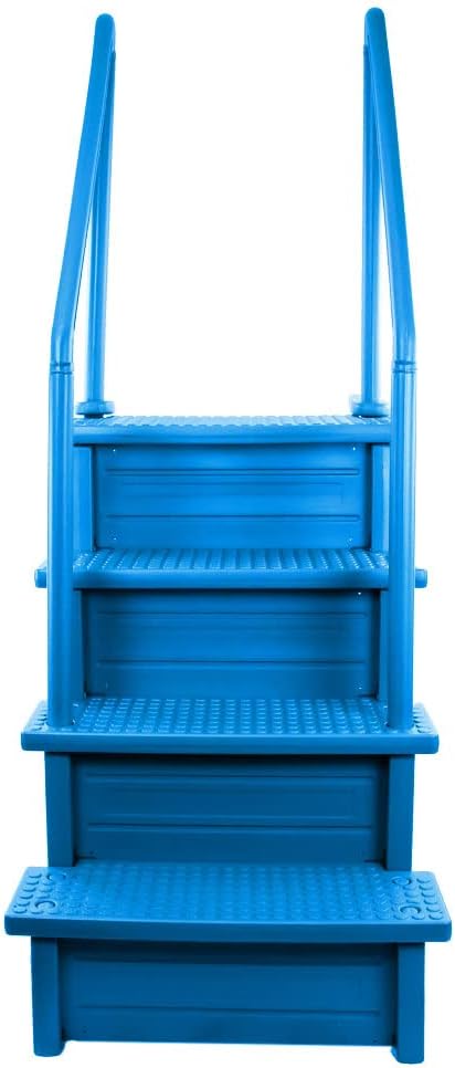 Select Anti-Slip in-Pool Steps | Gray | for Above Ground Swimming Pools | Can Mount to Decks 48" to 54" H | Safety Stairs Capacity Up to 300 lbs