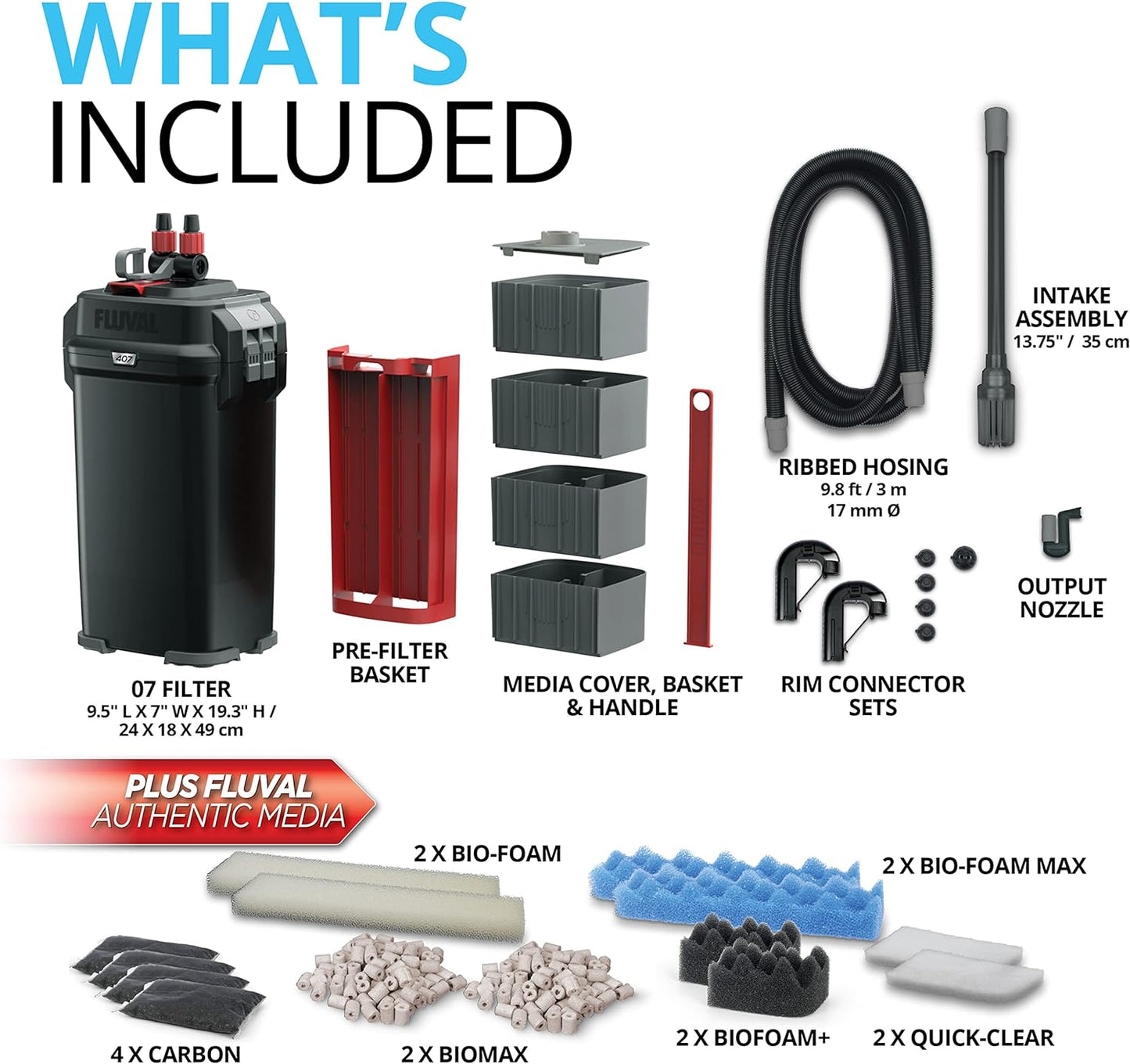 407 Perfomance Canister Filter - for Aquariums Up to 100 Gallons - Aquarium Canister Filter