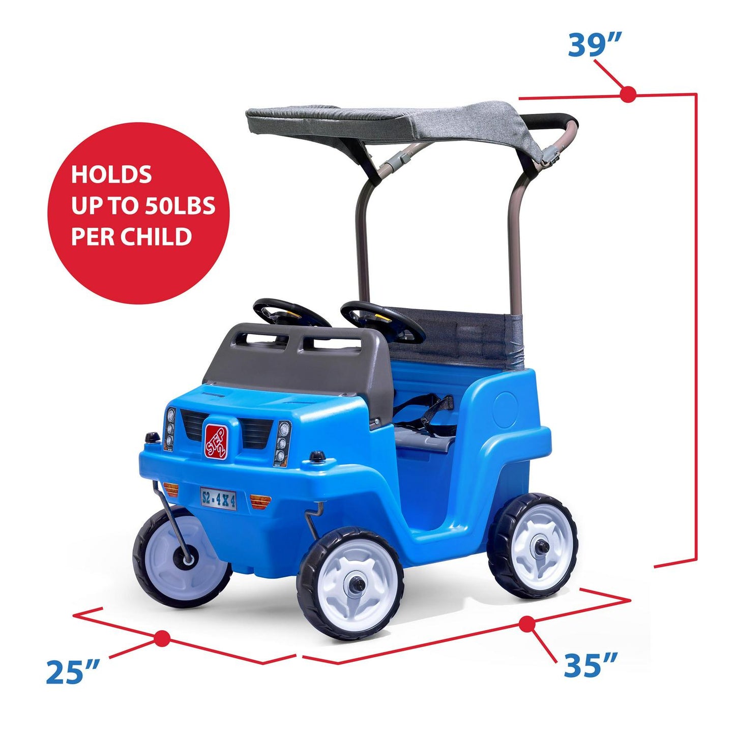Step2 Side-by-Side Push Around SUV Two-Seater Push Car