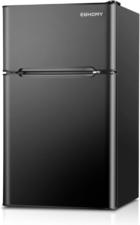 Euhomy Mini Fridge with Freezer, 3.2 Cu.Ft Mini Refrigerator with Freezer