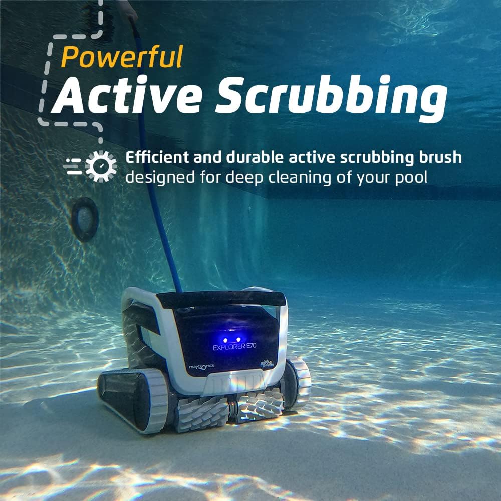 Robotic Pool Vacuum Cleaner All Pools up to 30 FT - Scrubber Brush Easy Top Load Filters