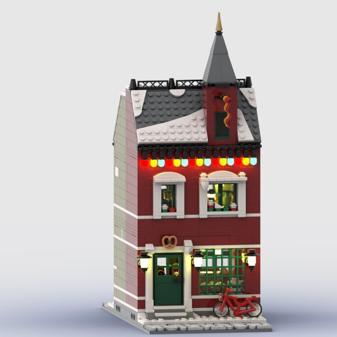 Christmas Country Church Building Kit, MOC-147549 Winter Modular Building Blocks Christmas House Building Block Building Toy (1769 Pieces)